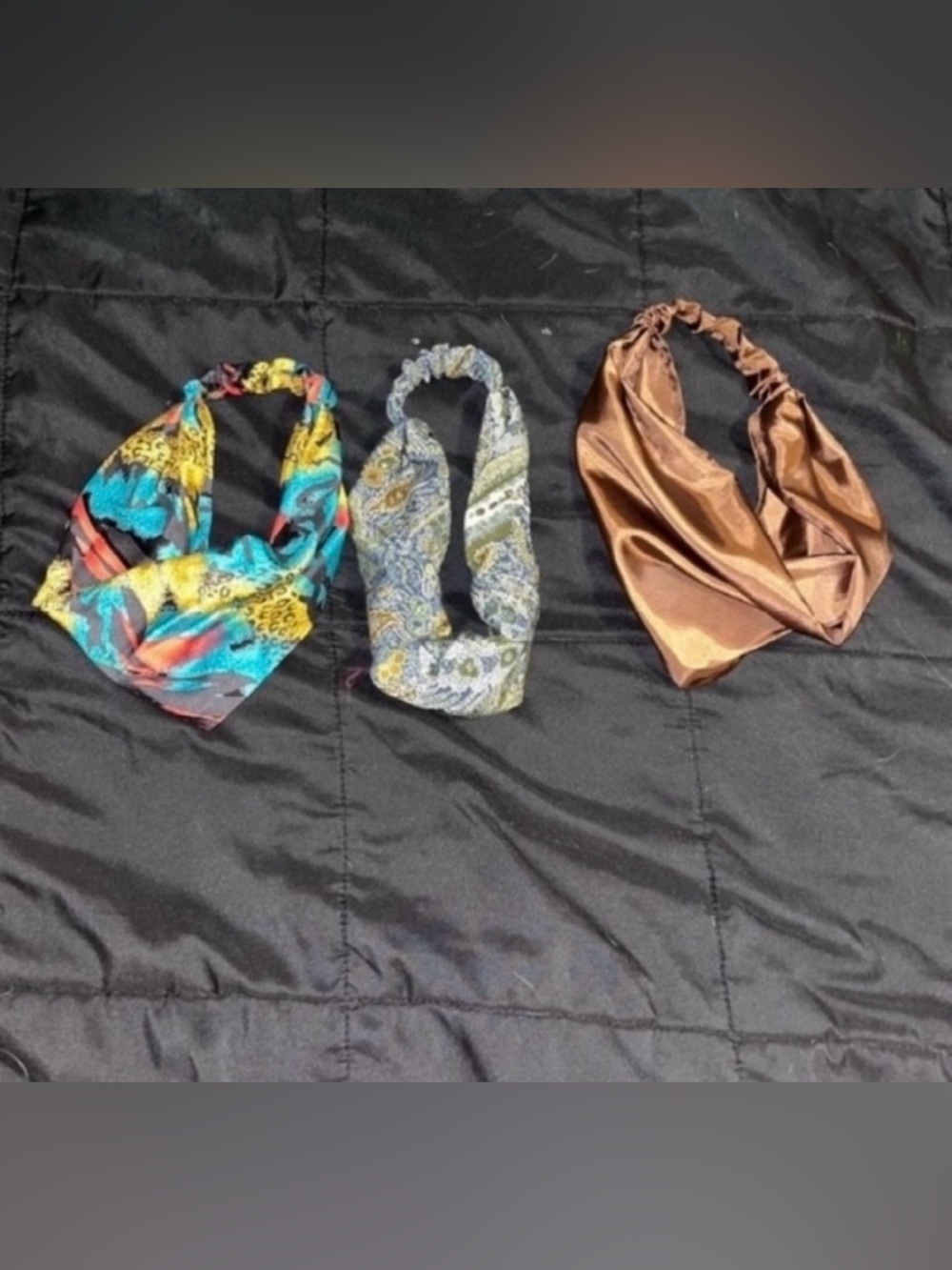 Women's Multicolor & Brown Patterned Headband Set